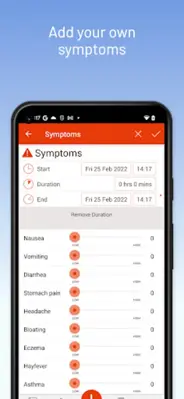 mySymptoms Food Diary android App screenshot 3